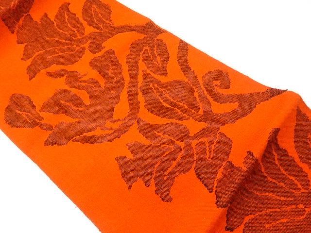 JAPANESE KIMONO / VINTAGE NAGOYA OBI / MAWATA TSUMUGI / WOVEN ARABESQUE